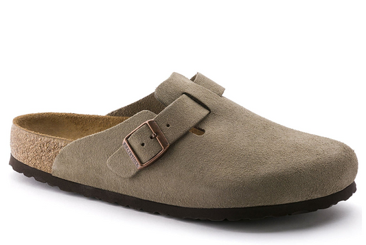 Soft Footbed Suede Clog – Taupe